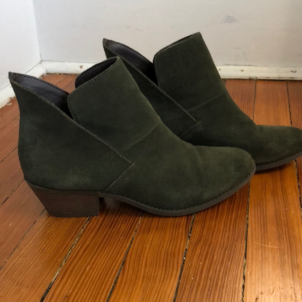 Olive Green Suede Boots